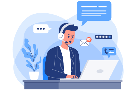 Personne en pleine communication client au téléphone